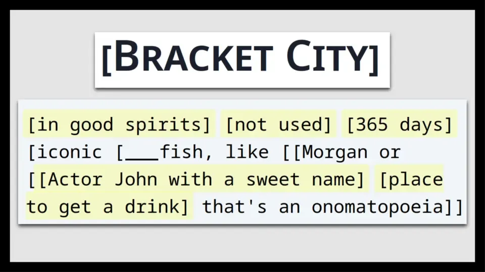 This is the thumbnail for the video titled 'Bracket City, a new daily word game!'