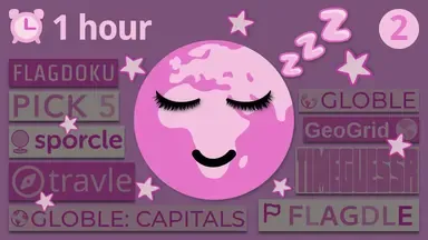 This is the thumbnail for the video titled 'Geography games to help you sleep #2'